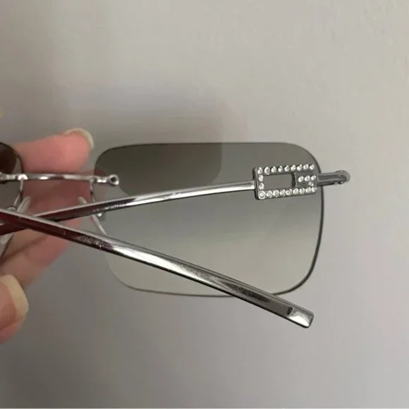 Vintage 90s/Y2K Gucci Rimless Wrap Around Sunglasses w/ Gradient Lens 🇮🇹 - Picture 6 of 11